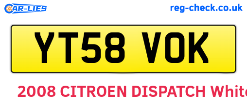 YT58VOK are the vehicle registration plates.