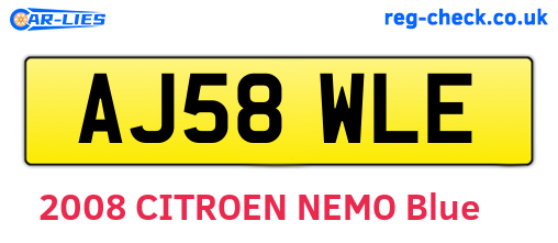 AJ58WLE are the vehicle registration plates.