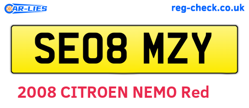 SE08MZY are the vehicle registration plates.