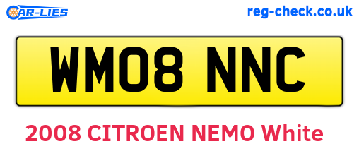 WM08NNC are the vehicle registration plates.
