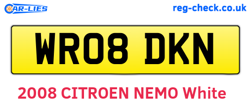 WR08DKN are the vehicle registration plates.