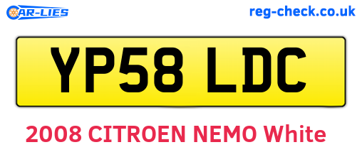 YP58LDC are the vehicle registration plates.