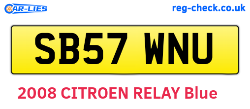 SB57WNU are the vehicle registration plates.