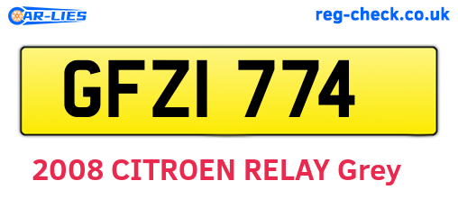 GFZ1774 are the vehicle registration plates.