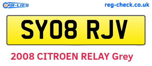 SY08RJV are the vehicle registration plates.