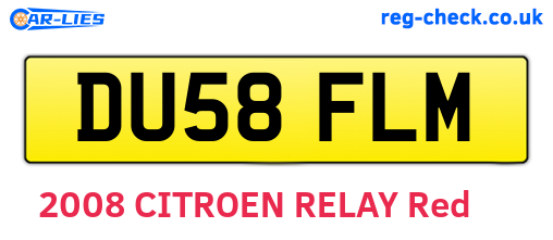 DU58FLM are the vehicle registration plates.