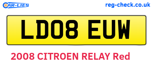 LD08EUW are the vehicle registration plates.