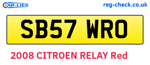 SB57WRO are the vehicle registration plates.