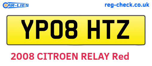 YP08HTZ are the vehicle registration plates.