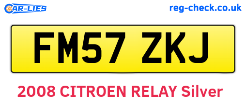 FM57ZKJ are the vehicle registration plates.