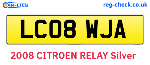 LC08WJA are the vehicle registration plates.