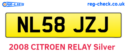 NL58JZJ are the vehicle registration plates.