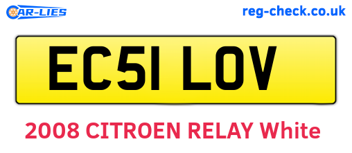 EC51LOV are the vehicle registration plates.