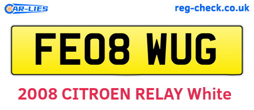 FE08WUG are the vehicle registration plates.