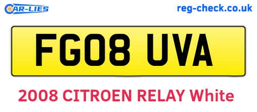 FG08UVA are the vehicle registration plates.