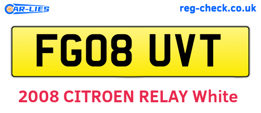 FG08UVT are the vehicle registration plates.