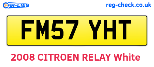 FM57YHT are the vehicle registration plates.