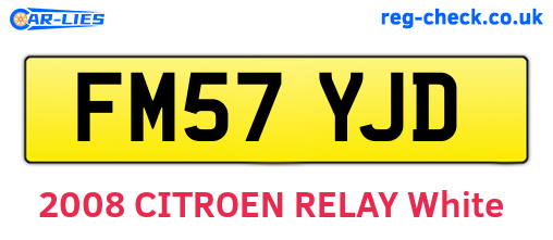 FM57YJD are the vehicle registration plates.