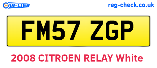 FM57ZGP are the vehicle registration plates.