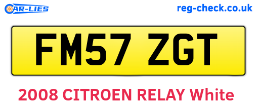FM57ZGT are the vehicle registration plates.