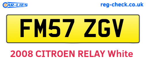 FM57ZGV are the vehicle registration plates.