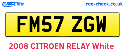 FM57ZGW are the vehicle registration plates.