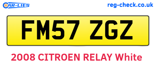 FM57ZGZ are the vehicle registration plates.
