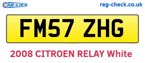 FM57ZHG are the vehicle registration plates.