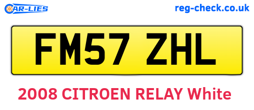 FM57ZHL are the vehicle registration plates.