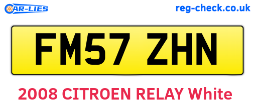 FM57ZHN are the vehicle registration plates.