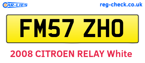 FM57ZHO are the vehicle registration plates.