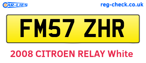 FM57ZHR are the vehicle registration plates.