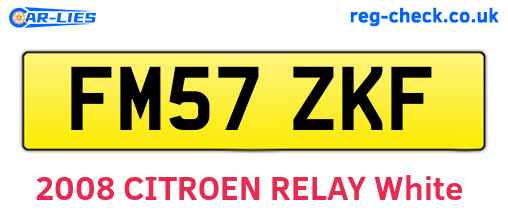 FM57ZKF are the vehicle registration plates.