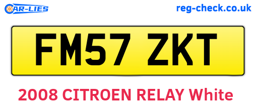 FM57ZKT are the vehicle registration plates.