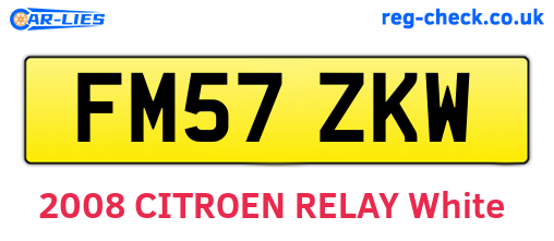 FM57ZKW are the vehicle registration plates.