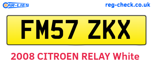 FM57ZKX are the vehicle registration plates.