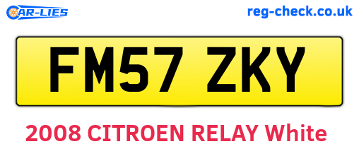 FM57ZKY are the vehicle registration plates.