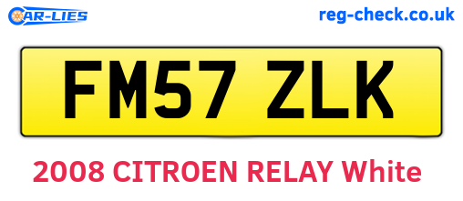 FM57ZLK are the vehicle registration plates.