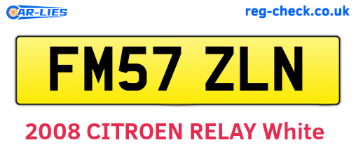 FM57ZLN are the vehicle registration plates.