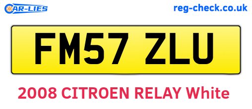 FM57ZLU are the vehicle registration plates.