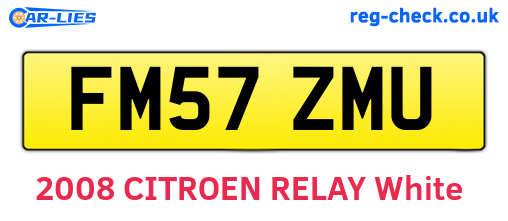 FM57ZMU are the vehicle registration plates.