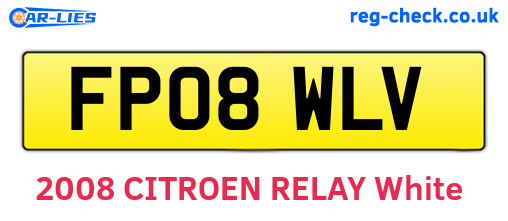 FP08WLV are the vehicle registration plates.