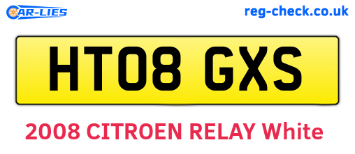 HT08GXS are the vehicle registration plates.