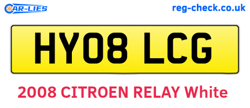 HY08LCG are the vehicle registration plates.