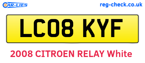 LC08KYF are the vehicle registration plates.