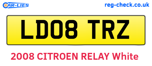 LD08TRZ are the vehicle registration plates.