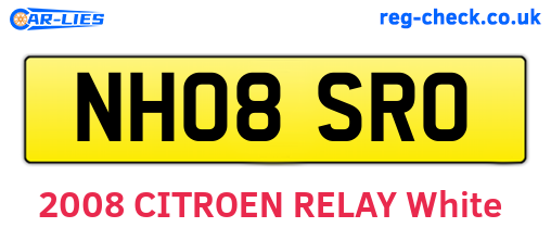 NH08SRO are the vehicle registration plates.
