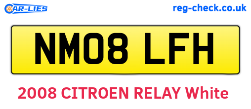 NM08LFH are the vehicle registration plates.