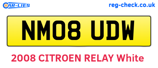 NM08UDW are the vehicle registration plates.