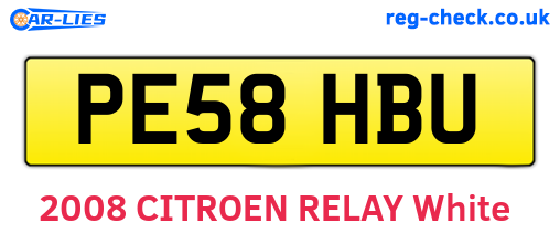 PE58HBU are the vehicle registration plates.